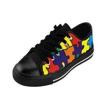 Load image into Gallery viewer, Rainbow Puzzle Piece Autism Awareness Women&#39;s Sneakers

