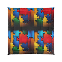 Load image into Gallery viewer, Super Hero Puzzle Piece Autism Awareness Comforter
