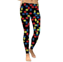 Load image into Gallery viewer, Autism Puzzle Piece Leggings
